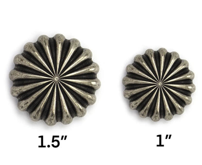 Antique Silver Parachute Concho - Set of 6