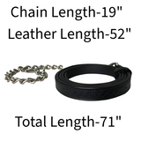 Derby Originals Fancy Stitch Black Leather Lead with Chain and Swivel Snap