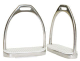 Derby Originals 4” Stainless Steel Weighted Stirrup Fillis Irons with Rubber Pads