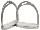 Derby Originals Stainless Steel Weighted Comfort Ergonomic Offset Stirrup Fillis Irons with Rubber Pads - 4.75"