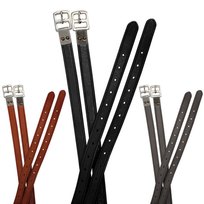 Paris Tack Super Soft Triple Layer Riveted 1" Wide English Stirrup Leathers and Stainless Steel Hardware with One Year Warranty-Pair