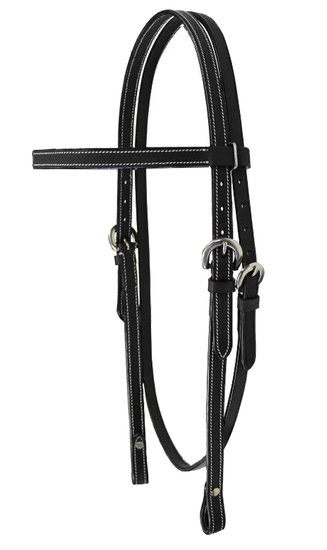 Tahoe Tack Double Stitched Flat Leather Western Browband Headstall