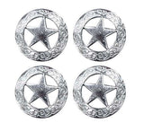 Flat Silver Star Conchos with Screw Back - Lot of 4 - Tack Wholesale