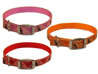 CuteNfuzzy Hand Painted Leather Overlay Dog Collars 14"-18" - Tack Wholesale