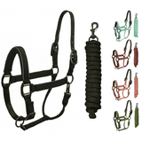 Derby Originals Desert Rose Collection Blackout Reflective Safety Flex-Webb Horse Halters with Matching Lead Ropes