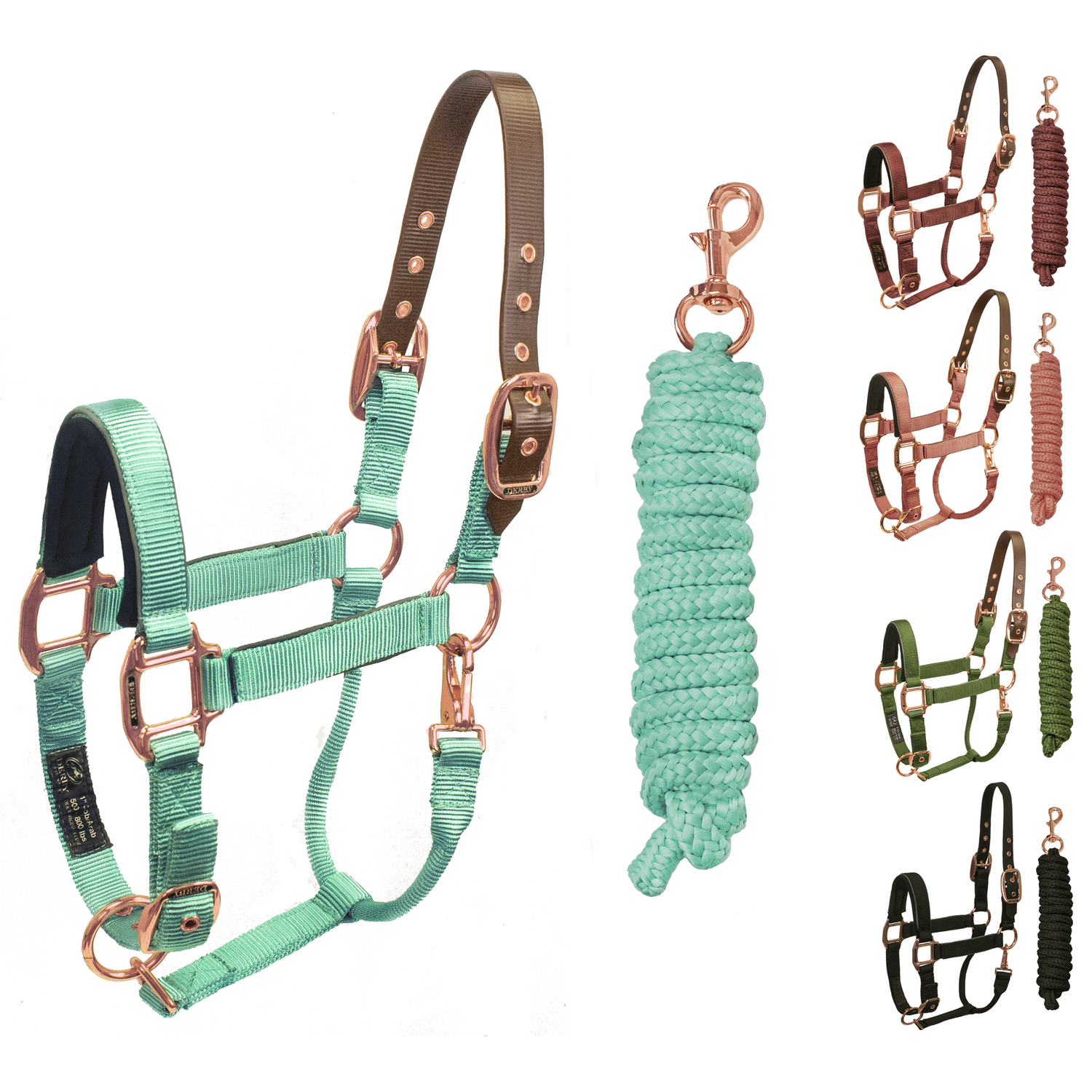 Safety Flex-Webb Horse Halters with Matching Lead Ropes