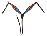 Tahoe Tack Patriotic American Flag Drum Dyed Leather Western Breast Collar