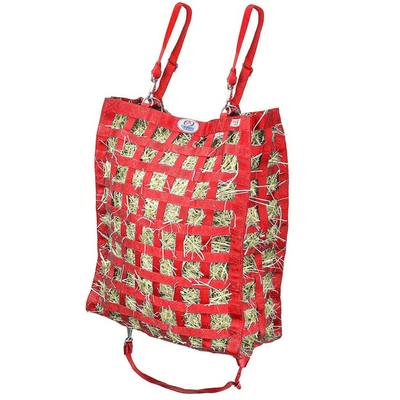 Red four sided hay bag.