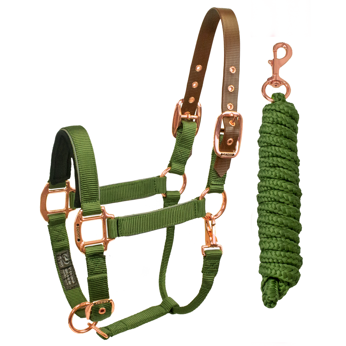 Safety Flex-Webb Horse Halters with Matching Lead Ropes Cactus Green