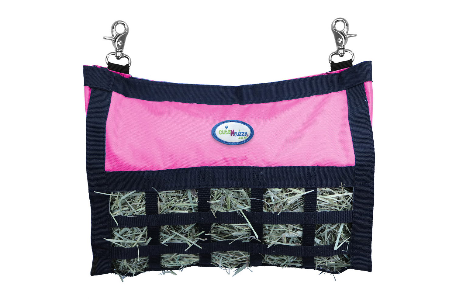 cuteNfuzzy Easy Feed Small Pet Hanging Hay Bag for Guinea Pigs and Rabbits Pink main