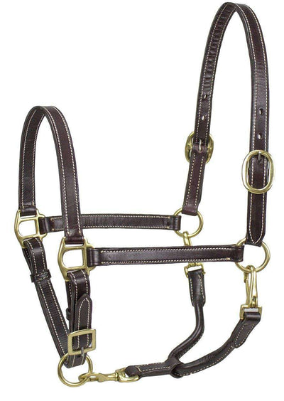 Derby Originals American Elegance Series - Convertible Double Stitch Leather Grooming Full Horse Halter - USA Leather - Tack Wholesale