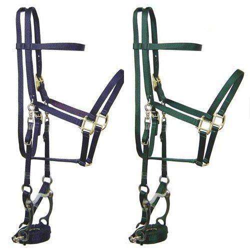 Western Heritage Made in the USA Nylon Halter Bridle Combo with Reins and Bit
