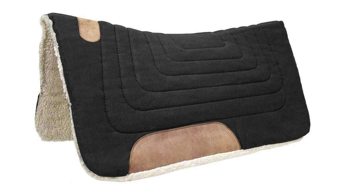 Western Canvas Contoured Wool Felt Extra Comfort Saddle Pads by Tahoe Tack - Tack Wholesale
