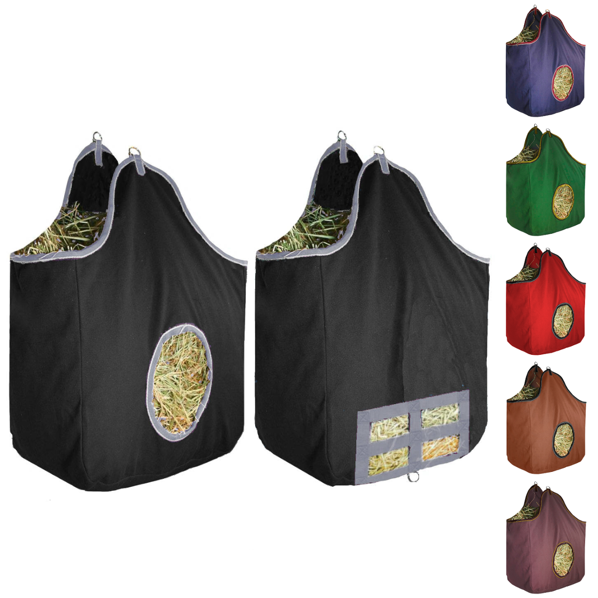 Double sided ripstop hay bag for horses