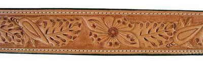 Tapered USA Leather Acorn Tooled Western Belt with 1" Buckle - Tack Wholesale