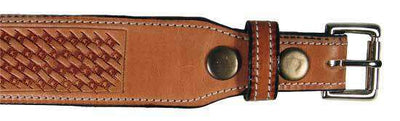 Tapered USA Leather Basket Tooled Western Belt with 1" Buckle - Tack Wholesale