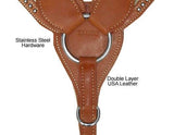 Tahoe Cow Poke Hair Inlaid Breast Collar Mini Horse USA Leather