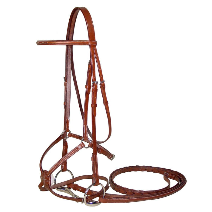 Paris Tack Opulent Series Padded Fancy Stitched English Figure 8 Bridle with Rubber Reins
