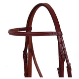 Paris Tack Fancy Stitch Fine Raised English Horse Bridle with Laced Reins