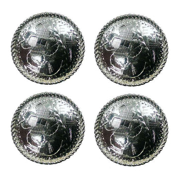 Brass Silver Round Concho with Rope Edge - Lot of 4 - Tack Wholesale