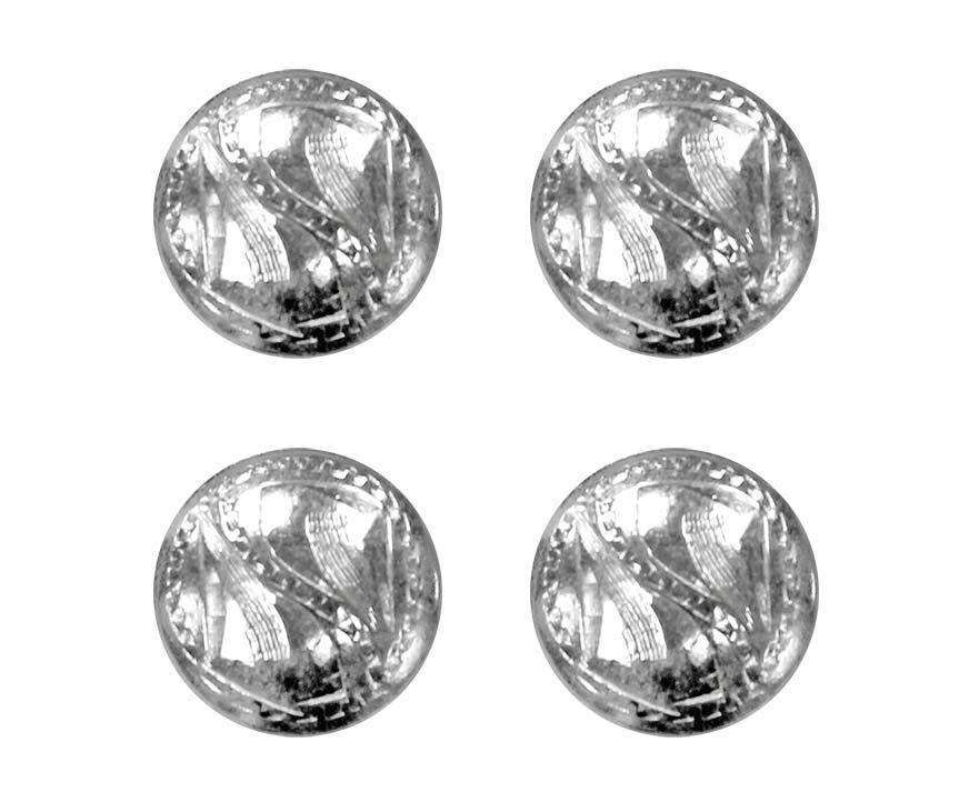 Brass Silver Round Concho with Screw Back - Lot of 4 - Tack Wholesale