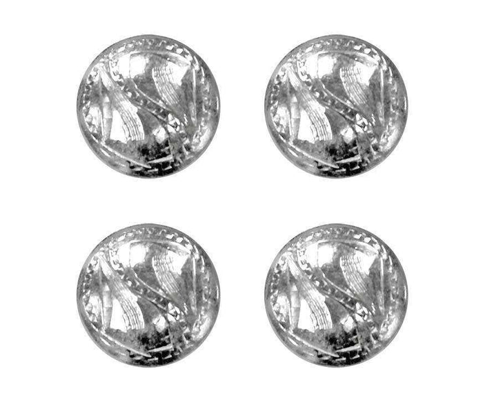 Brass Silver Round Concho with Screw Back - Lot of 4 - Tack Wholesale
