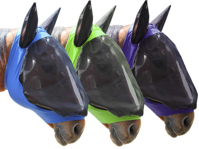 Derby Extra Comfort Lycra Grip Horse Fly Mask with Ears - Tack Wholesale