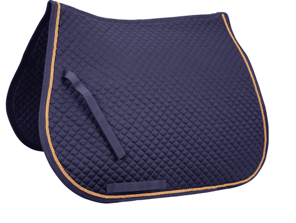 Derby Originals Traditional Dressage Saddle Pad Diamond Quilted with Gold Rope Lining