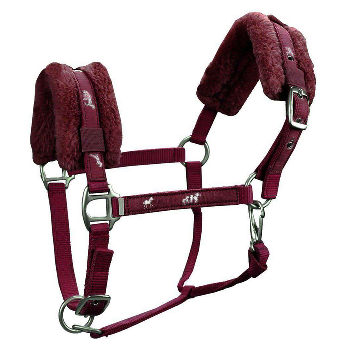 Paris Tack Fleece Padded Adjustable Nylon Horse Halters