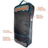 Tahoe Tack Turquoise Flower 1680D Nylon Front Opening Bridle Bag with Hand Tooled Leather Accents and 2 Year Warranty