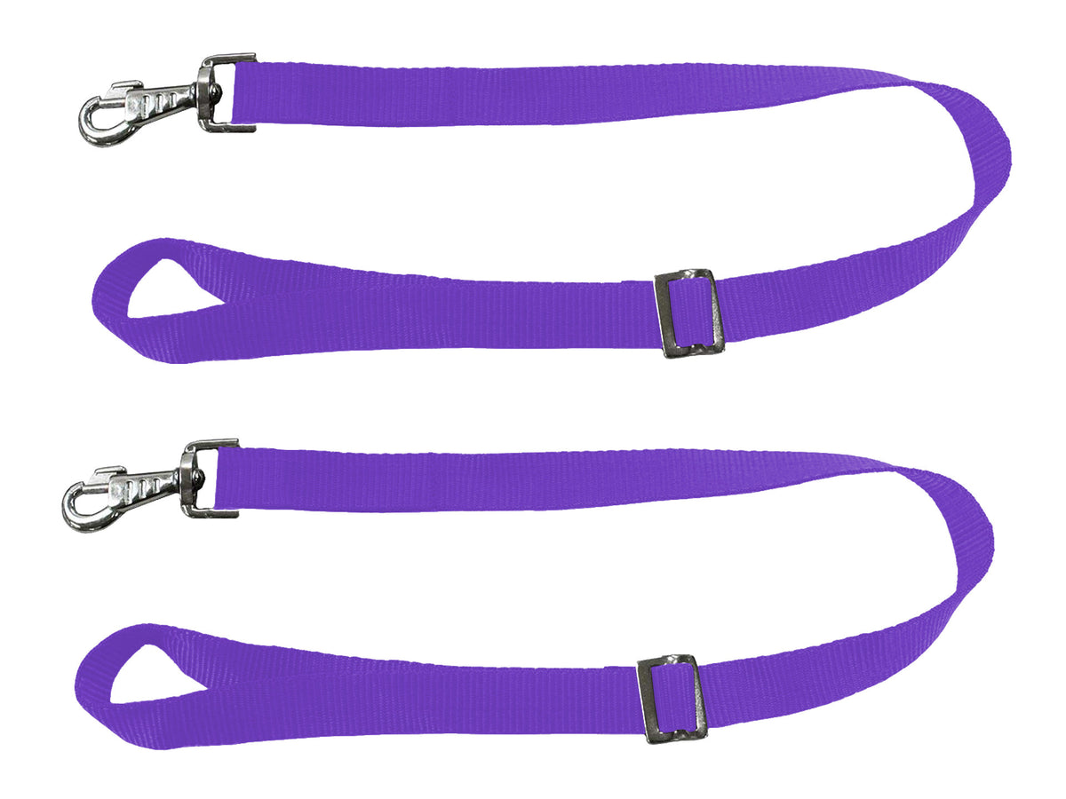 Replacement pair of adjustable nylon straps for hay bag without snaps