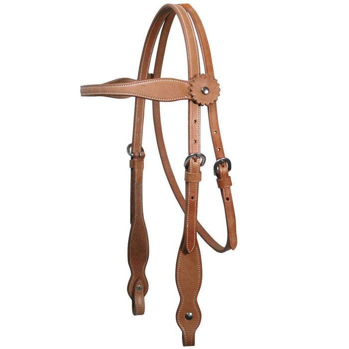 Tahoe Country Double Layer Browband Headstall Light Tan - Tack Wholesale