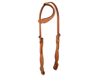 Tahoe High Country Slip Ear Headstall with Spots USA Leather - Tack Wholesale