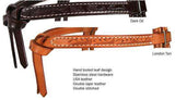 Leaf Tooled Knotted Headstall USA Leather - Tack Wholesale