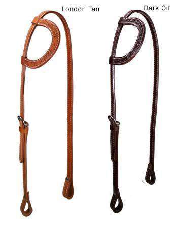 Tahoe Leaf Tooled Slip Ear Headstall 5/8" USA Leather - Tack Wholesale