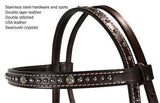 Tahoe Crystals Browband Headstall with Spots USA Leather