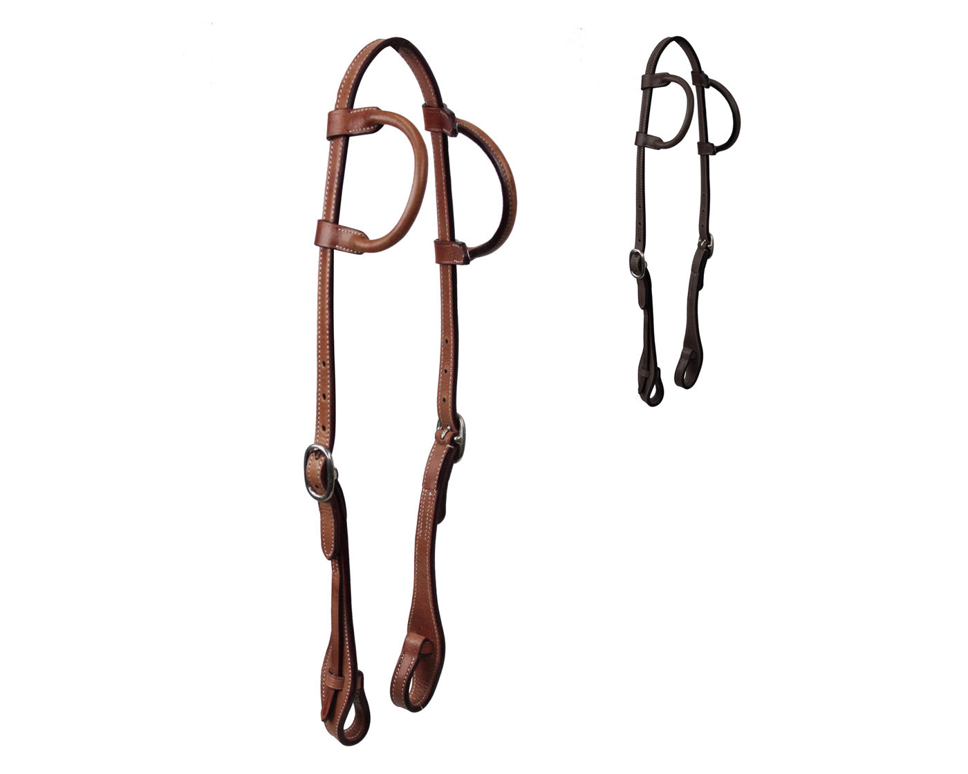 Tahoe Tack Quick Change Bit Leather Western Double Ear Headstall