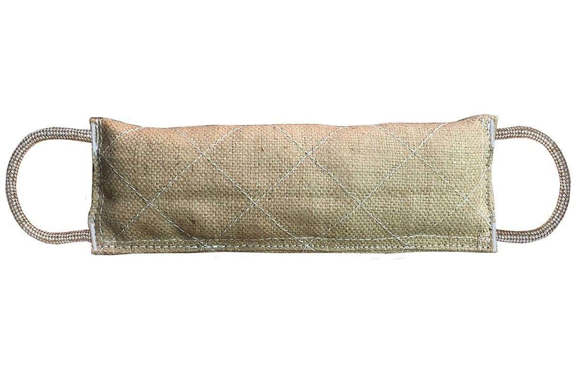 CuteNfuzzy Organic Dye-Free K9 Jute Bite Tug Toy 2 Handles Large/Med Dogs - Tack Wholesale