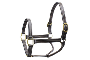 Derby Originals Cambridge Triple Stitched Premium Leather Horse Halter No throat Snap for Safety and Track Racing..
