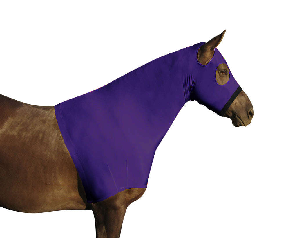 Lycra Sleazy hood with Zipper plum purple large