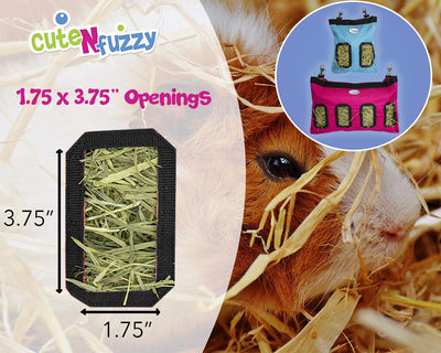 CuteNfuzzy Small Pet Medium Hay Bag for Guinea Pigs and Rabbits with 6 Month Warranty 18x11x1.5"