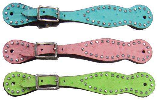 Tahoe Ostrich Print Spur Straps with Spots - Pair - Tack Wholesale