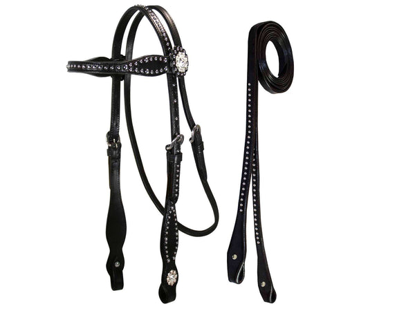 Tahoe Starry Night Studded Headstall & Reins Full Size - Tack Wholesale