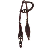 Tahoe Cross with Wings One Ear Western Headstall with Sunspots - Tack Wholesale