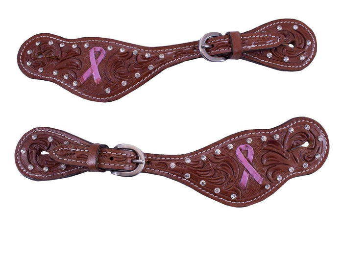 Pink Power Breast Cancer Awareness Western Spur Straps - Tack Wholesale