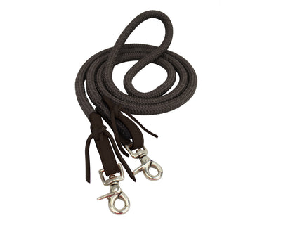 Tahoe Nylon Barrel Reins with USA Leather Tie Ends - 5/8" X 7'
