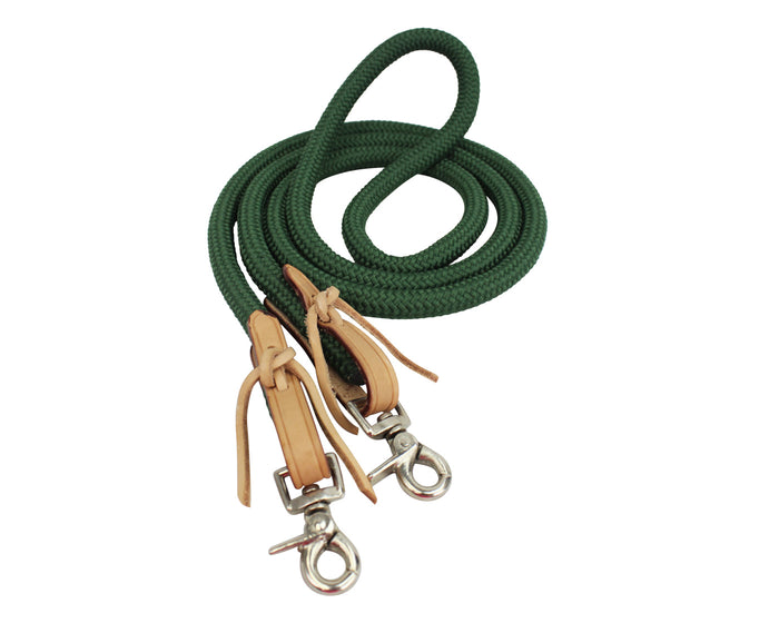 Tahoe Nylon Barrel Reins with USA Leather Tie Ends - 5/8