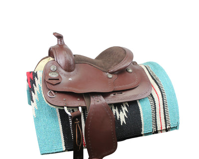 Tahoe Tack Navajo Multicolored Handwoven Acrylic Western Saddle Blanket 32" x 64"