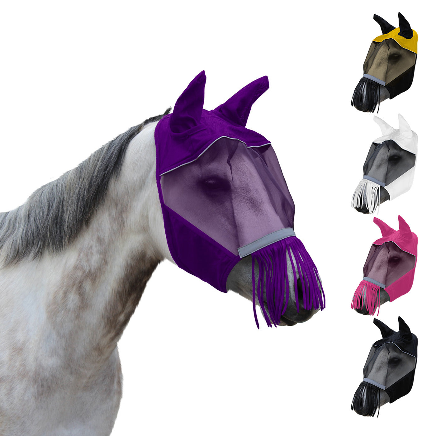 Horse Ears Fly Masks with Pinned Ears - Comfortable Fit and Maximum Protection