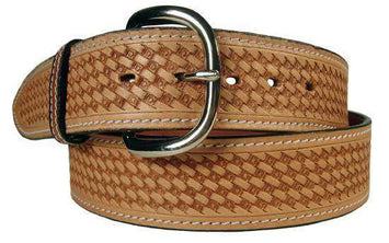 USA Leather Basket Tooled Western Belt with Buckle - Tack Wholesale